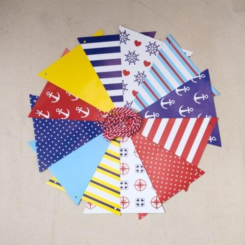 1Set Multicolor Lovely Paper Board Bunting Flags Banner For Baby Shower Birthday Party Home Decoration Kids Room Pennant Garland