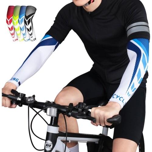 1Pair Summer Ice Silk Sleeves Outdoor Sport Ridding Cycling Cuff Male Protection Braces Running Arm Sleeves Sun