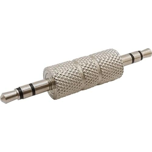 1Pcs Stereo Straight Audio Adapter Metal 3.5mm Male to 3.5 Male Plug Headphone Connector