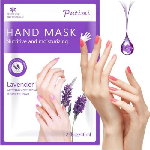 Putimi 10Pack Lavender Hand Mask Moisturizing Whitening Spa Hand Gloves Anti-Aging Nourishing Mask for Hand Peeling Skin Care
