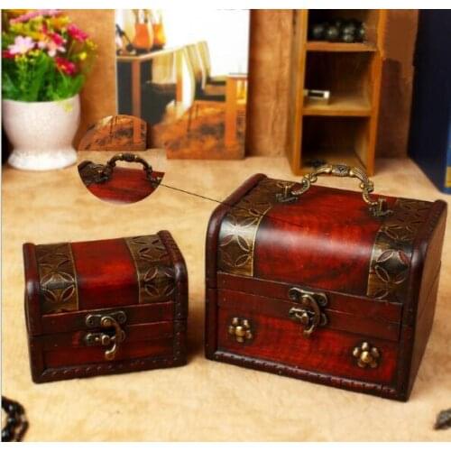 2pcs/lot Wooden Vintage Chic Jewelry Pearl Necklace Bracelet Earring Gift Boxes Storage Container Organizer Case NA 007
