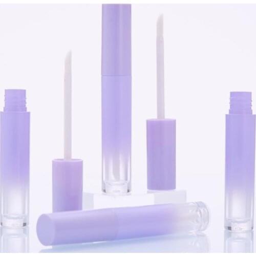 5 Pieces Gradient Purple Refillable Empty Tubes Lip Gloss Lipstick Cosmetic Containers Mini Split Bottles DIY Supplies
