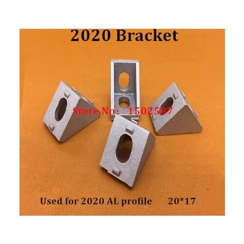 50pcs 2020 Brackets Corner fitting angle aluminum 20x20 L Connector bracket fastener for 2020 Industrial Aluminum Profile