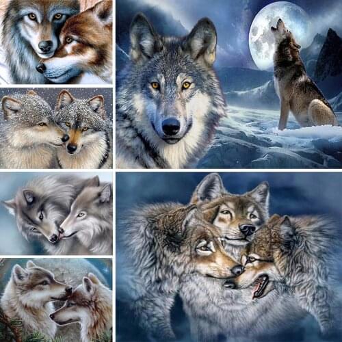5D DIY Diamond Painting Diamond Animal Wolf Home Decoration Painting Diamond Embroidery Cross Stitch Mosaic Picture Gift