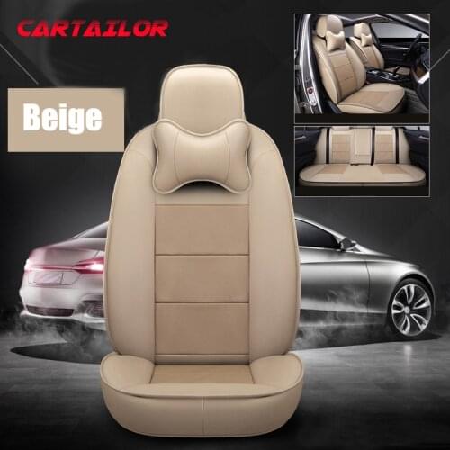 CARTAILOR Full Set Cowhide Car Seat Cover for Ford Explorer Seat Covers Cars Genuine Leather Seats Cushion Protector Airbags Red