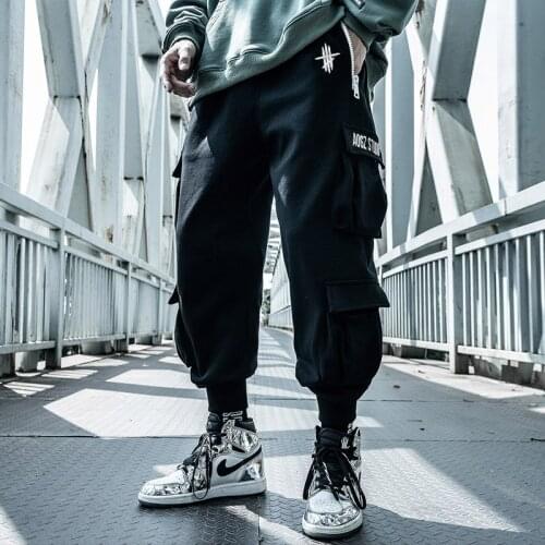 Tactical Zipper Pockets Cargo Pants Techwear Men Hip Hop Streetwear Harajuku Joggers Sweat Pants Casual Tactics Pencil Trousers