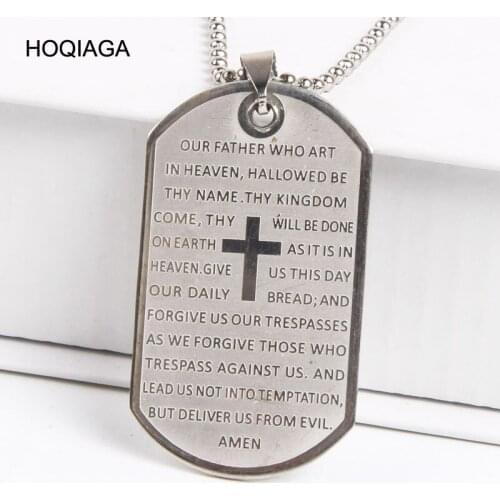 2018 New Stainless Steel Jesus Cross Pendant Necklace Chain For Men Gift Vintage Christian Jewelry