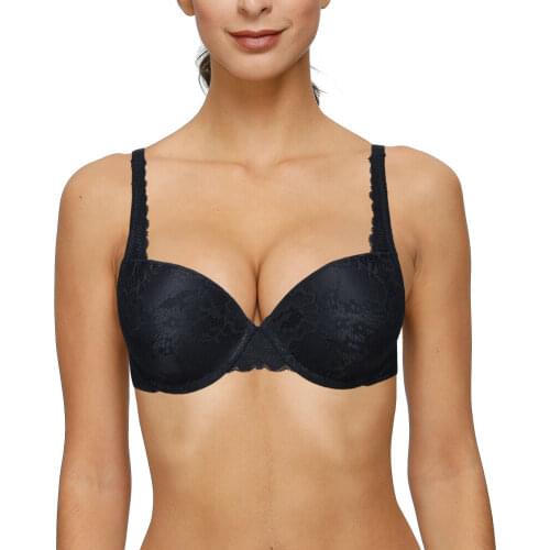 Ladies Secret Push Up Deep V Bra Women Sexy Brassiere Lace Underwire Underwear Bras for Big Breast 32 34 36 38 40 42 44 A-E Cups