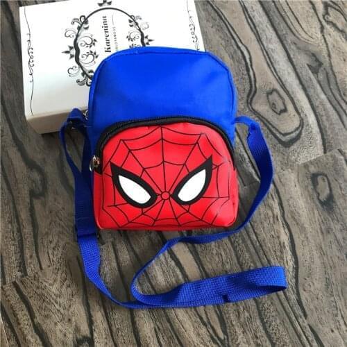 Disney Childrens Marvel Spiderman Messenger Bag Boys Captain America Shoulder Bag Kids Cartoon Small Coin Purse