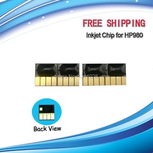 For HP980 Permanent inkjet chip for HP980BK C M Y Ink cartridge for Officejet Enterprise Color X585dn X585f X585z X555dn X555xh