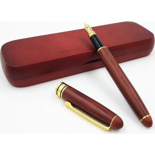 Emoshire Hot Creative Stationery Gifts boligrafo Wood Fountain Pen and Wood Pencil Case for School Officl Writing Supplies P039
