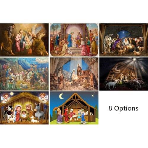 Avezano Backdrops Nativity Scene Christian Jesus Birth Church Night Palms Trees Photography Backgrounds For Photo Studio Props