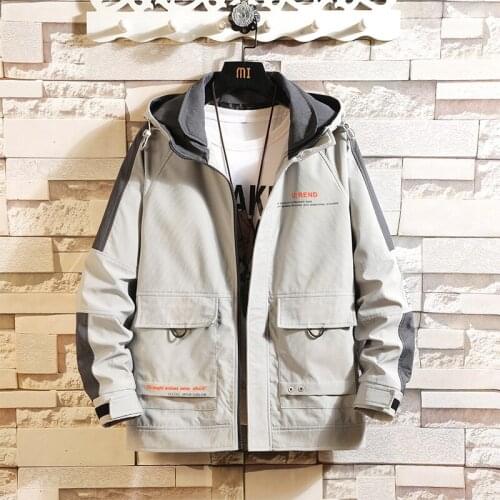 Mens Streetwear Bomber Clothes Plus Asian Oversize M-5Xl Style Bigger Pocket White Grey 2021 Spring Autumn Jacket