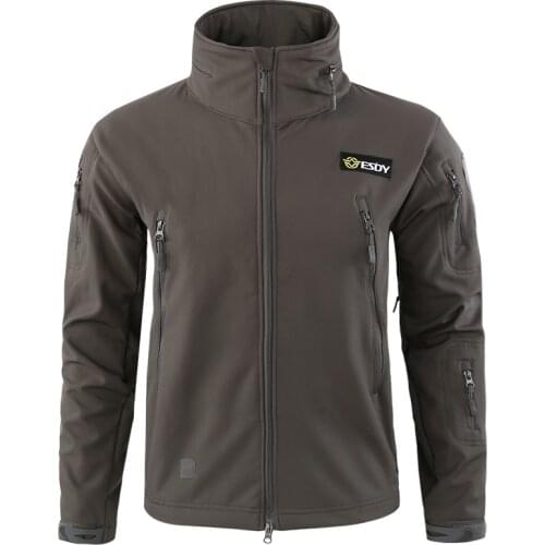 Mens Military Camouflage Fleece Jackets Winter Army Tactical Coats Windproof Waterproof Soft Shell Windbreaker Hunt Clothes