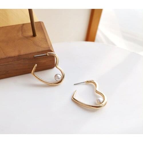 Mihan S925 needle Women Jewelry Love Earrings Simply Deign Sweet Korean Temperament Heart Earrings For Girl Lady Gifts