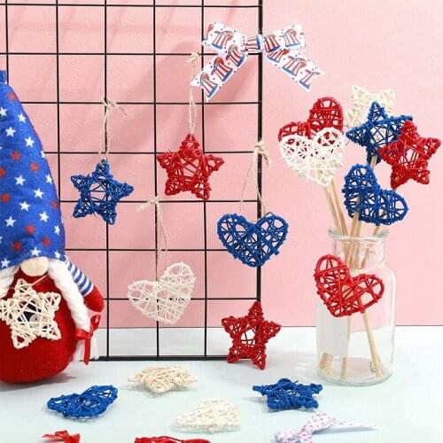MLGB 18 Pcs Star Heart Shaped Rattan Wicker Balls Decoration for Home Decor DIY Vase Filler Ornament Wedding Table Decor