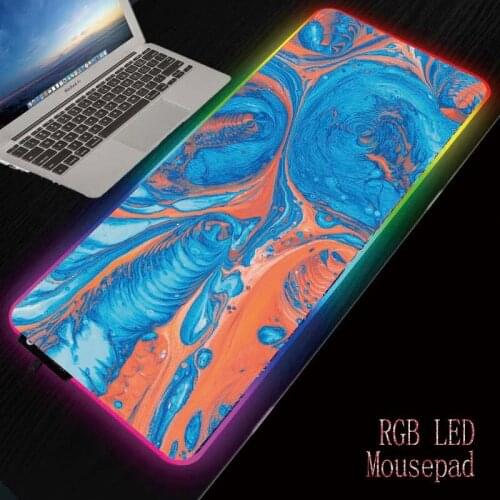 MRGBEST Marble RGB LED Large Mouse Pad USB Wired Lighting Gaming Gamer Mousepad Keyboard Colorful Luminous for PC Mice Mat