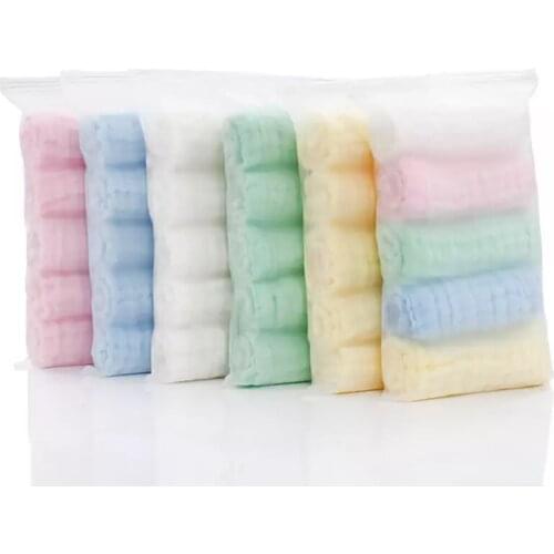 5pcs Muslin 6 layers Cotton Soft Baby Towels Face Towel Handkerchief Bathing Feeding Face Washcloth Wipe burp cloths Stuff BT13