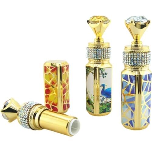 New Empty Lipstick Tube 12.1mm 3D Printing Colorful Square Lip Balm Container Plastic Cosmetic Packaging Bottle 30pieces