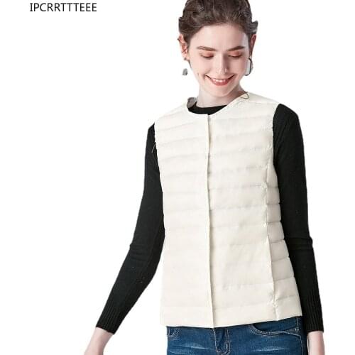 New Women Girl Gilet Plus Lightweight Windproof Warm Waistcoat Portable Sleeveless Womens Ultra Light Down Vests Slim Jacket
