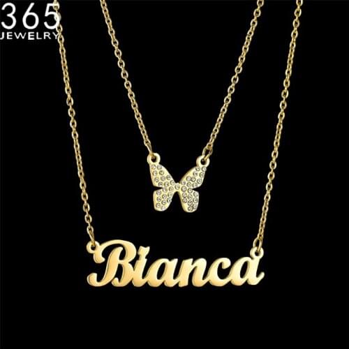 2021 Custom Zirkon Personality Necklace Collier Namplate Necklaces Kristal Necklaces Personalized Jewelrys Collares DropShip