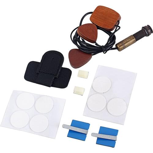 Cherry Wood Piezo Contact Pickup with Endpin Buckle Jack for Guitar Ukulele