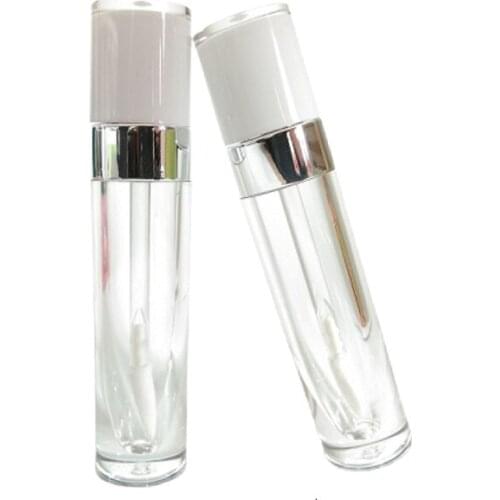 Plastic Round Lip Gloss Tube Empty Clear Lip Gloss Bottle Cosmetic Packaging Lipgloss Container 25pieces