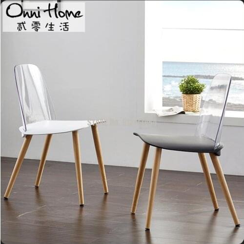 Nordic chair acrylic plastic dining chair iron art makeup chair net red transparent backrest ins vibrato the same household