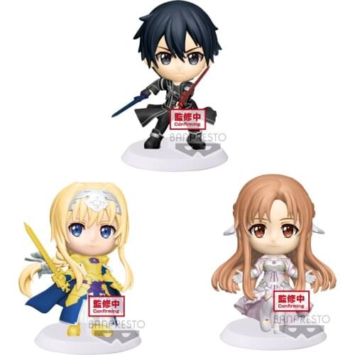 Tronzo Original Banpresto Sword Art Online Alicization Cute Mini Kirito Asuna Alice PVC Action Figure Model Doll Toys Gifts
