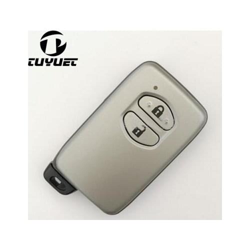 Smart Remote Key Shell With Insert Key Blade For Toyota Prado Land Cruiser 2 Buttons Replacement Key Case