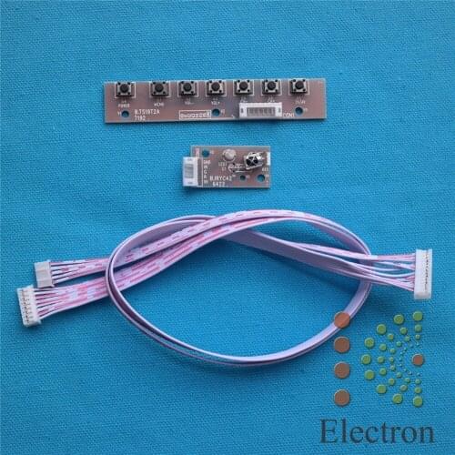 Universal 7 keys Keyboard Switch Controller Board with IR Receiver 45cm Cable for TV Monitor