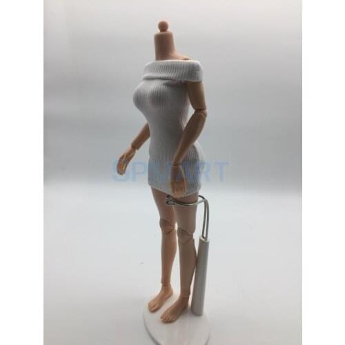 1/6 Scale White Off-shoulder Knit Mini Dress & Briefs Outfit Set for 12 INCH Action Figure Cy Girls Accessories
