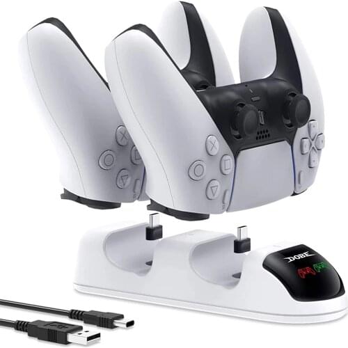 Charger for PS5 DualSense Controller Auarte Charging Station for PS5 Playstation 5 Wireless Controllers Dual USB Fast Charger