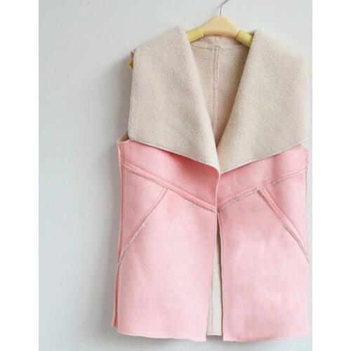 Winter Vest Women Suede Warm Fleece Turn-down Collar Vest Jackets Sleeveless Slim Tops Outerwear Coat Waistcoat colete feminino