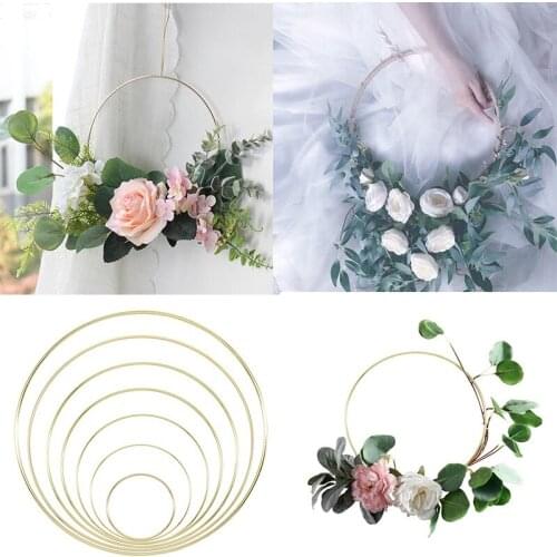 15-40cm DIY Gold Metal Ring Hoops Craft Wind Chimes Accessories Babyshower Floral Wreath Bride Flowers Wedding Decoration