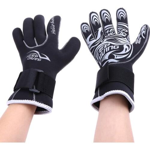 1 Pair Deep Diving 3mm Neoprene Swimming Gloves Snorkeling Winter Swimming Gloves Anti Scratch Keep Warm Winter Spearfishing