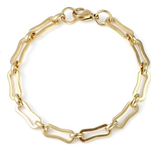 Stainless Steel Bracelets For Women Men Irregular Metal Chian Bracelet on the hand Jewelry Accessories 19cm(7 4/8") long,1 Piece