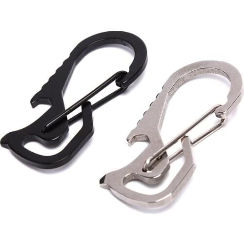 1pc Outdoor Keychain Carabiner Stainless Steel Buckle Carabiner Keychain Key Ring Clip Hook