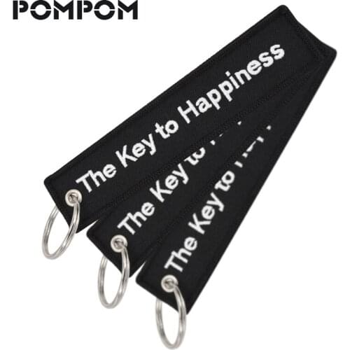 3 PCS/LOT The Key to Happiness Keychain for Motorcycles and cars Emoboridery custom keyring special lugguage Tags key holdrer