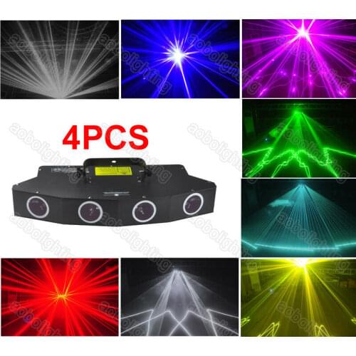 4pack 7 color 4 heads christmas laser projector beam wedding laser lighting Disco Stage Lazer dj light party lights