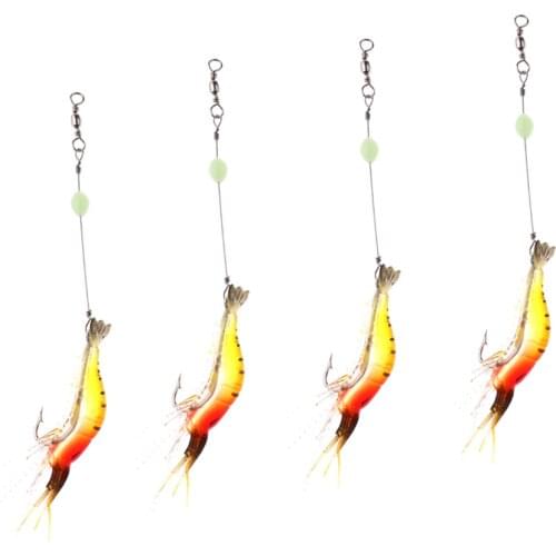 5 Pieces Shrimp Fishing Lure Luminous Shrimp Bait Saltwater Lures Fishing Tackle Lifelike Shape and Touching Feeling