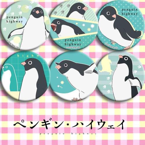 58 mm Badges Penguin highway anime badges very cute penguim acrylic brooch