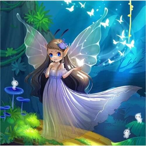 Forest Butterfly Elf Girl 5D Diamond Painting Gift Full Square Design Home Decor Embroidery Round Drill Display Animal Stitch