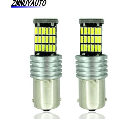 2x Car LED 1156 BA15S P21W P21/5W BAY15D Led Bulb 1157 45SMD Auto Brake Light Reverse Lamp White Red Yellow