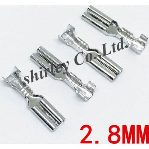 Free shipping50sets 2.8 mm with transparent sheath inserted spring2.8mm Female connector terminal Faston with insulator for wire