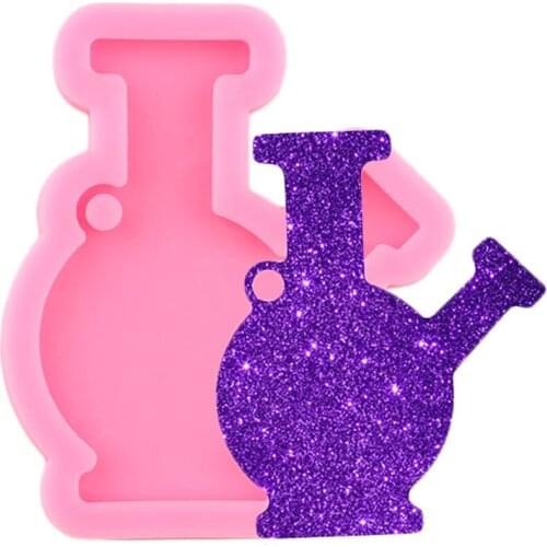 Shiny Glossy Bottles Keychain Mold Kettle Resin Epoxy Silicone Molds DIY Craft Necklace Charms Making Jewelry Pendant Clay Mould