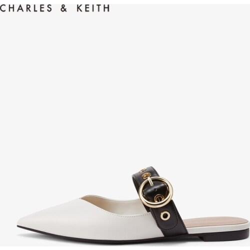 CHARLES＆KEITH New Arrival for Spring Summer 2020CK1-70580134Women Sandles flat pointed toe Sandles "Mules"slippers
