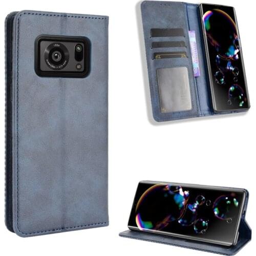 Suitable for Sharp Aquos R6 flip phone case Sharp Aquos R6 folding leather retro luxury wallet protective case