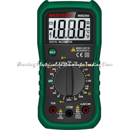 MASTECH MS8239A LCD Mini Digital Multimeter DMM AC / DC Voltmeter DC Ammeter Ohmmeter Meter Tester w / Battery Test Professional