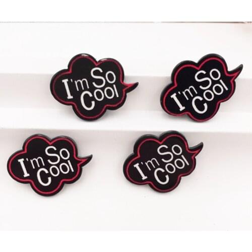 Colorful Cloud ' I'm So Coll' Character Plate Flat Back Acrylic Sheet Miniature Pattern Applique DIY Scrapbook Home Decor Crafts